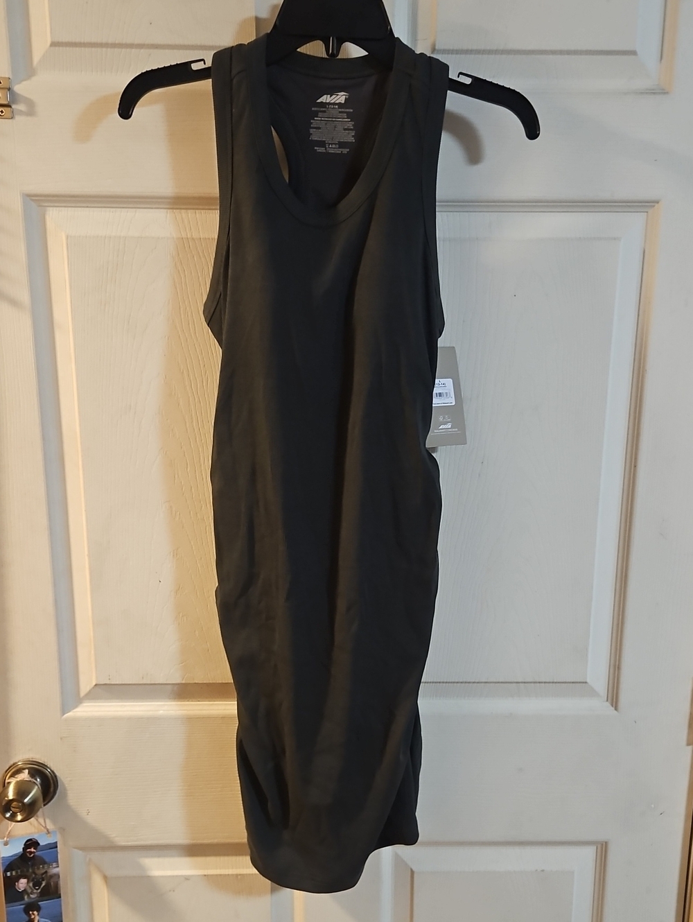 Avia Women's Ruched Ribbed Dress: CHARCOAL DUST: NEW WITH TAGS: L (12-14)